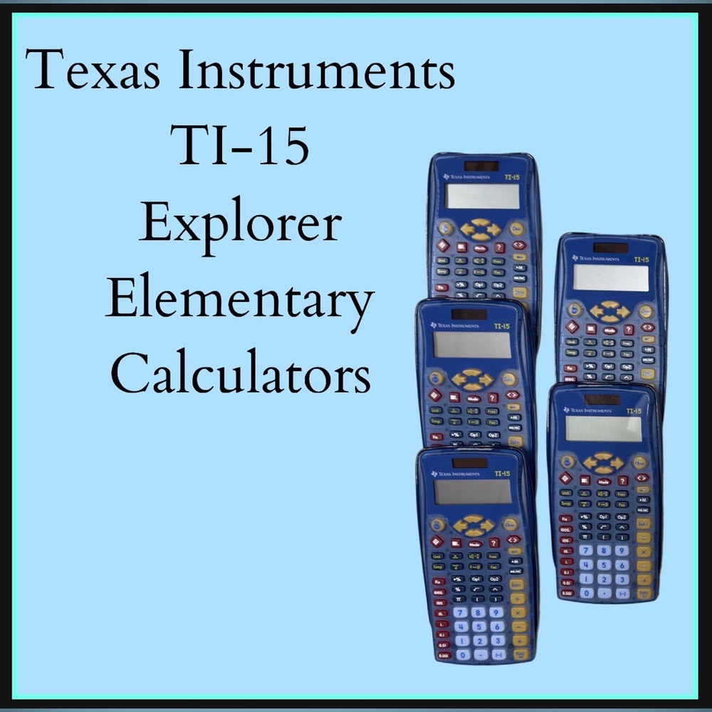 (5) Texas Instruments TI-15 Explorer Elementary Calculators w/Cover